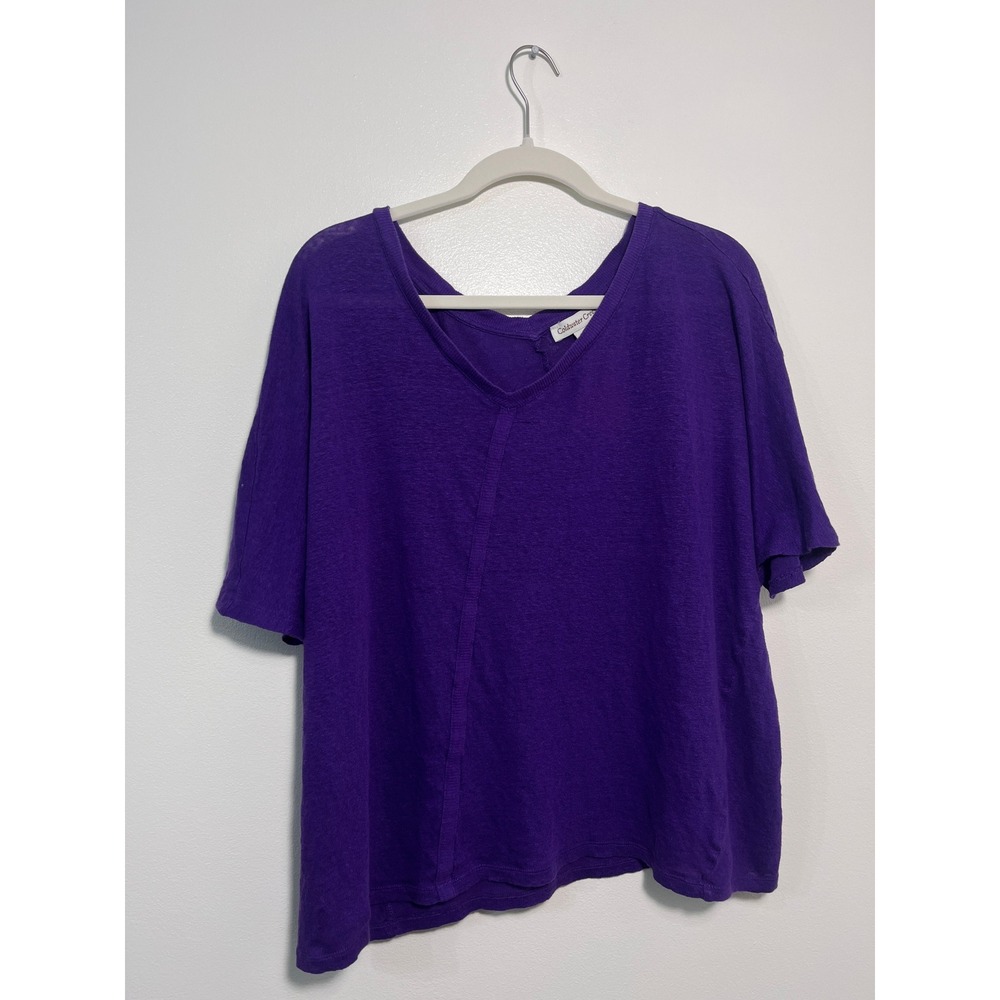 Coldwater Creek Knit Top Plus Size Purple V-Neck